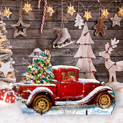 Old Fashion Truck Christmas Outdoor Yard Sign by D. Gelsinger - Christmas Santa Snowman Décor - 8461039F-1701-0