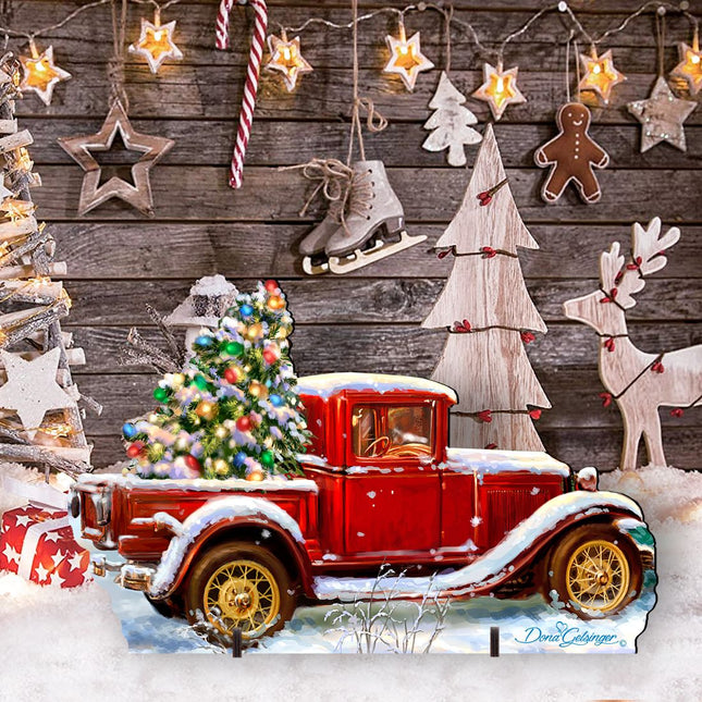 Old Fashion Truck Christmas Outdoor Yard Sign by D. Gelsinger - Christmas Santa Snowman Décor - 8461039F-1701-0