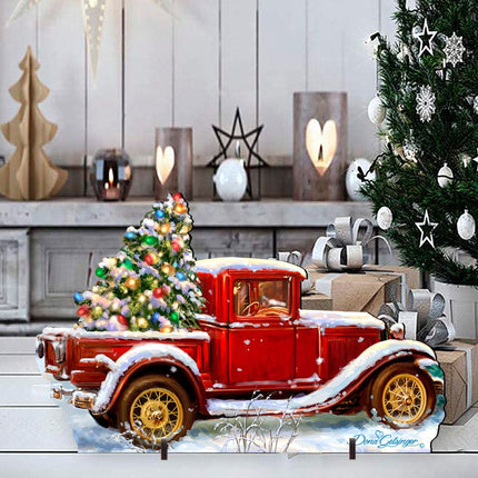 Old Fashion Truck Christmas Outdoor Yard Sign by D. Gelsinger - Christmas Santa Snowman Décor - 8461039F-1701-2