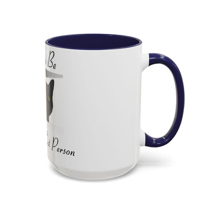 Proud Cat Person Accent Mug – 15oz Ceramic Gift for Cat Lovers