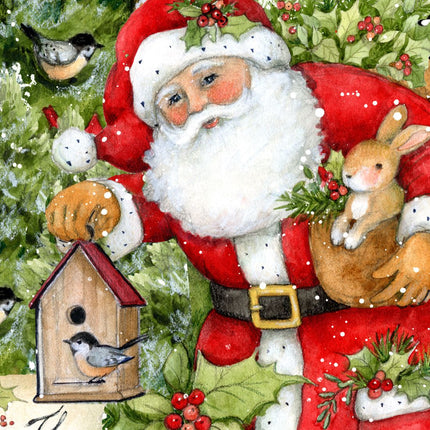 Woodland Santa Playing Christmas Outdoor Dcor by Susan Winget - Christmas Santa Snowman Dcor - 8471103F-SW-2