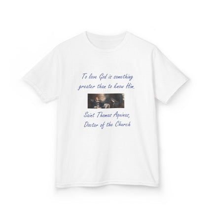 Kids Faith Tee – Saint Thomas Aquinas Quote – Heavy Cotton
