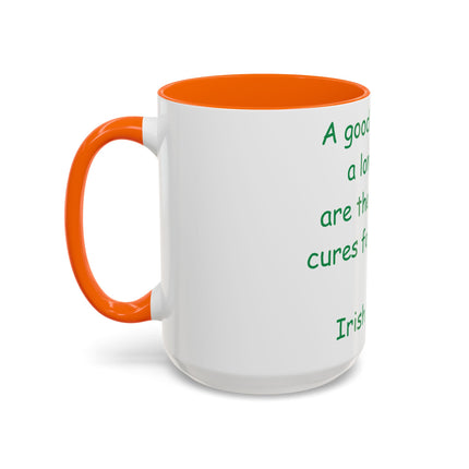 Irish Proverb Mug – “Laugh & Sleep” – 15oz Ceramic Drinkware