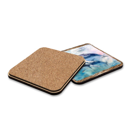 Humpback Whale Wooden Cork Placemat and Coasters Gift Set of 7 by Nature Wonders Nature Wildlife Decor  - 85403C-S7-3