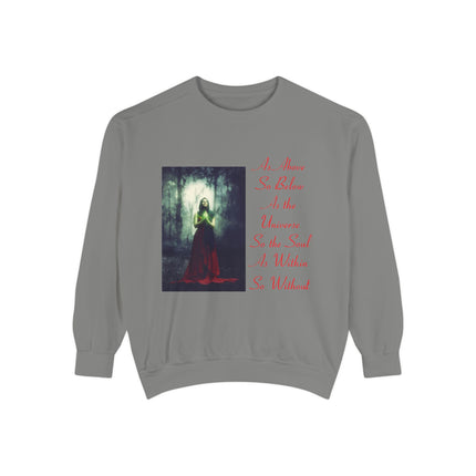 Inspirational Sweatshirt – “As Above So Below” Wiccan Design (Unisex)