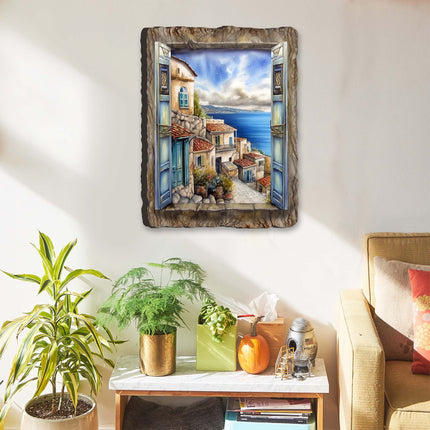 Coastal Town Window Wall Art by G. DeBrekht Coastal Décor - 8492107W-2