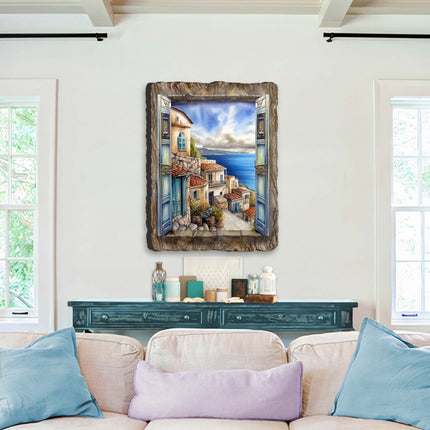 Coastal Town Window Wall Art by G. DeBrekht Coastal Décor - 8492107W-4