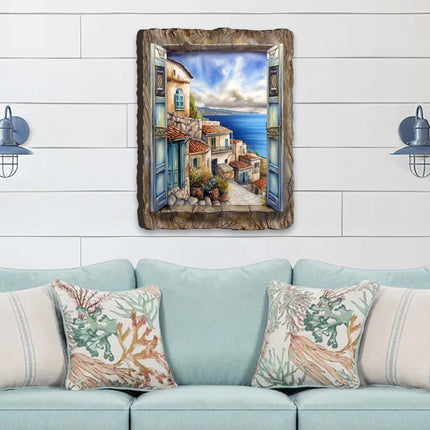 Coastal Town Window Wall Art by G. DeBrekht Coastal Décor - 8492107W-1