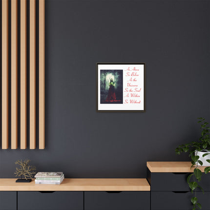Framed Matte Canvas Art — "As Above So Below" Gothic Mystic Wall Print