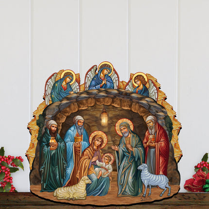Orthodox Nativity Scene Holiday Door Decor by G. Debrekht - Nativity Holiday Decor - 8652762H-1