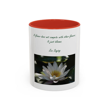 Lotus Flower Coffee Mug — "A flower does not compete with other flowers, it just blooms"