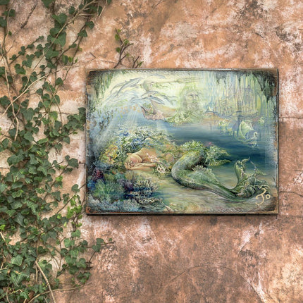 Dreams of Atlantis Fantasy Wooden Wall Art by Josephine Wall - Fantasy Décor - 852114-JW-2