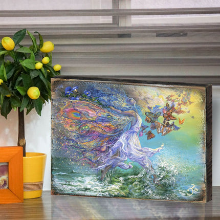 Joie De Vivre Fantasy Wooden Wall Art by Josephine Wall - Fantasy Décor - 852118-JW-4
