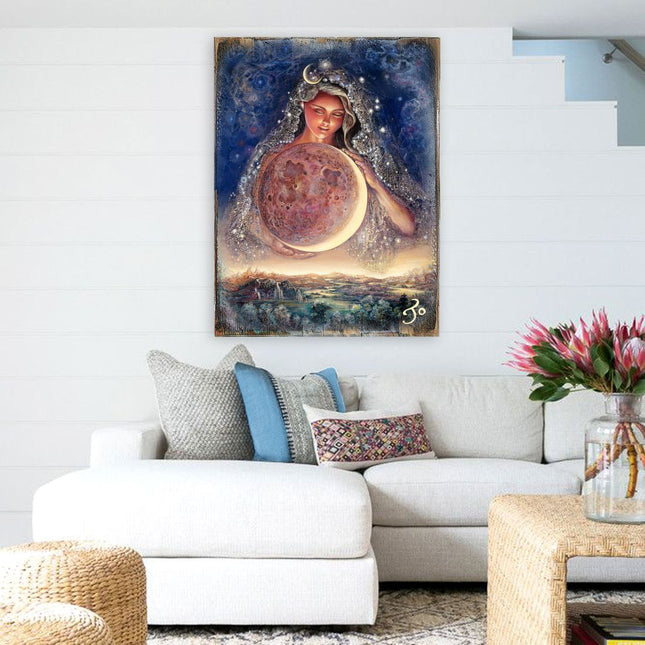 Moon Goddess Fantasy Wooden Wall Art by Josephine Wall - Fantasy Décor - 852119-JW-0