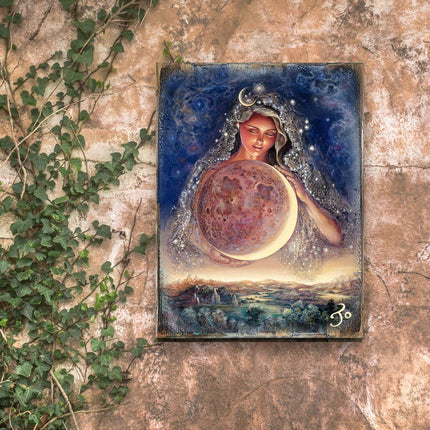 Moon Goddess Fantasy Wooden Wall Art by Josephine Wall - Fantasy Décor - 852119-JW-2