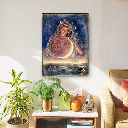 Moon Goddess Fantasy Wooden Wall Art by Josephine Wall - Fantasy Décor - 852119-JW-3