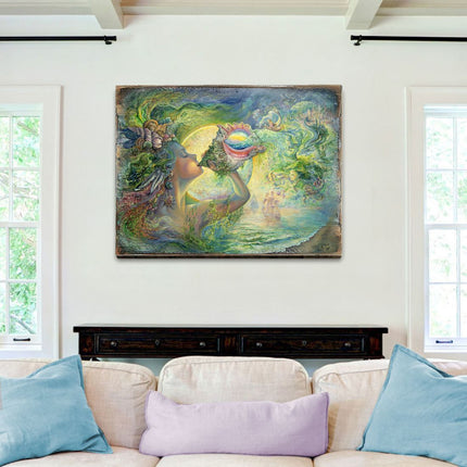 Call of the Sea Fantasy Wooden Wall Art by Josephine Wall - Fantasy Décor - 852129-JW-0