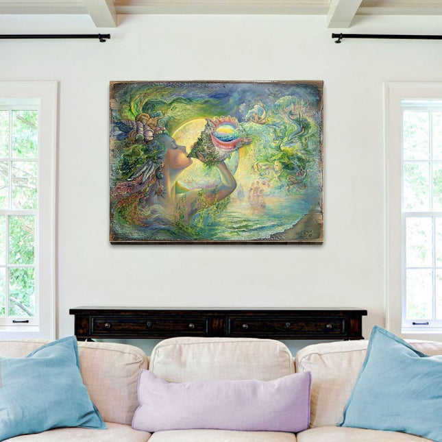 Call of the Sea Fantasy Wooden Wall Art by Josephine Wall - Fantasy Décor - 852129-JW-0
