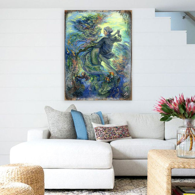 For the Love of a Mermaid Fantasy Wooden Wall Art by Josephine Wall - Fantasy Décor - 852133-JW-0