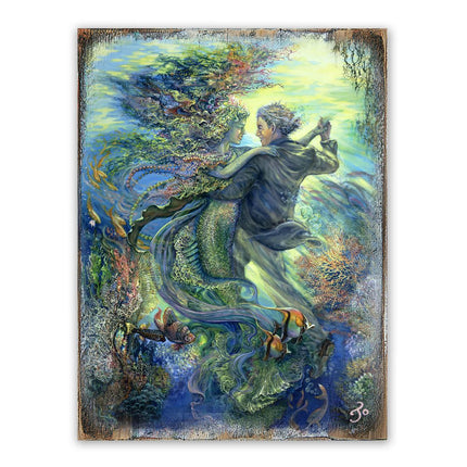 For the Love of a Mermaid Fantasy Wooden Wall Art by Josephine Wall - Fantasy Décor - 852133-JW-1