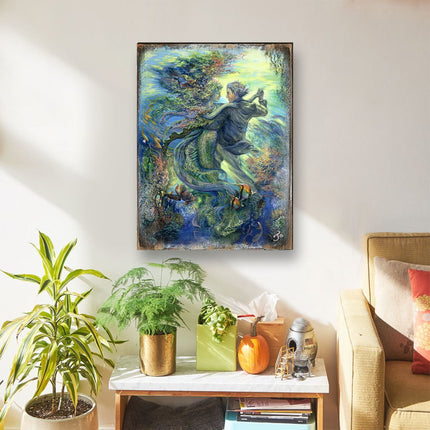 For the Love of a Mermaid Fantasy Wooden Wall Art by Josephine Wall - Fantasy Décor - 852133-JW-3