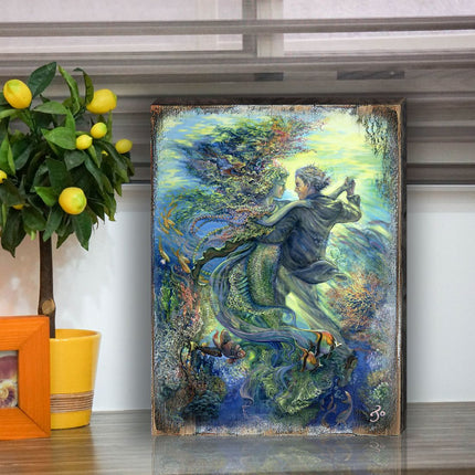 For the Love of a Mermaid Fantasy Wooden Wall Art by Josephine Wall - Fantasy Décor - 852133-JW-4