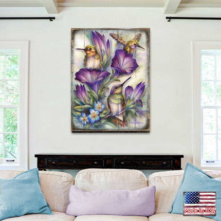 Everlasting Friendship Hummingbirds Wooden Wall Art by J. Bergsma - Nature Wildlife Decor  - 8592936BP-JB-3