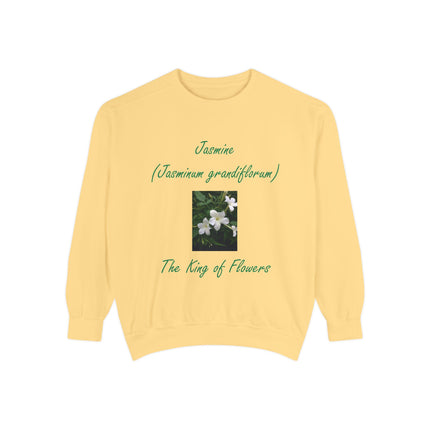 Jasmine Flower Sweatshirt - Unisex Garment-Dyed