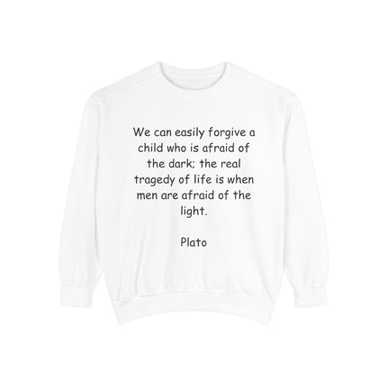 Plato Quote Sweatshirt — "We can easily forgive a child..." Classic Philosophy Crewneck