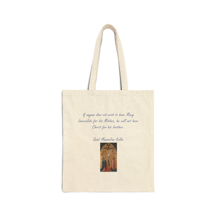 Mary Immaculate Quote Tote — St. Maximilian Kolbe Catholic Canvas Bag