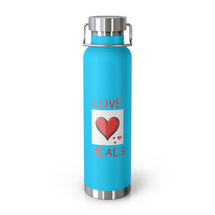 Insulated Bottle — "Love Heals" 22oz Copper Vacuum Water Bottle