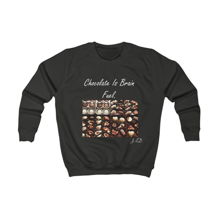 Kids Sweatshirt - "Chocolate Is Brain Fuel" Candy Photo Graphic