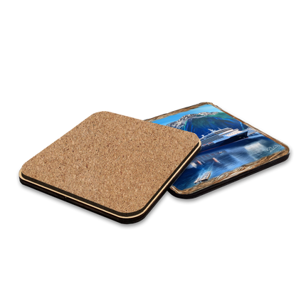 Cruise Ship Wooden Cork Placemat and Coasters Gift Set of 7 by Nature Wonders Nature Wildlife Décor  - 85410C-S7-2