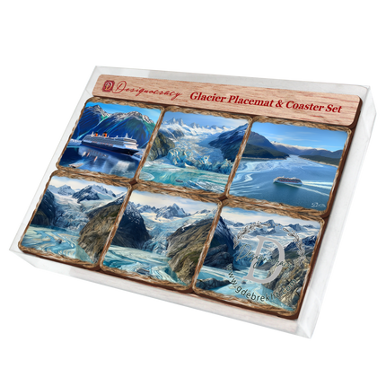 Cruise Ship Wooden Cork Placemat and Coasters Gift Set of 7 by Nature Wonders Nature Wildlife Décor  - 85410C-S7-3