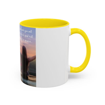Ageless Hippie Soul Mug | 11oz Accent Cup with Lotus & Uplifting Quote