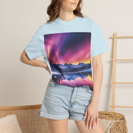 Aurora Lake T-Shirt — Northern Lights Landscape Tee