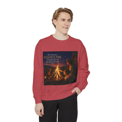 Brigid's Fire Sweatshirt — Celtic Pagan Imbolc Winter Ritual Crewneck