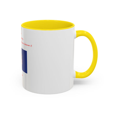 American Flag Accent Coffee Mug — Patriotic Quote by Mark Twain, 11/15oz