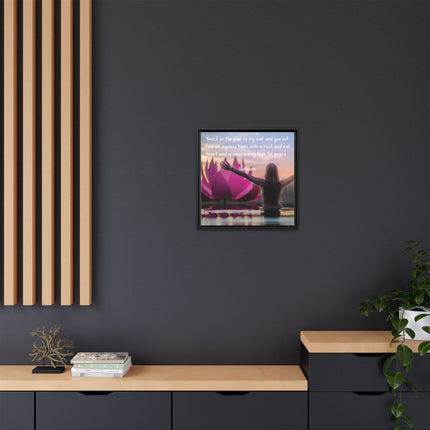 Framed Wall Art - 'Ageless Hippie' Inspirational Yoga Canvas