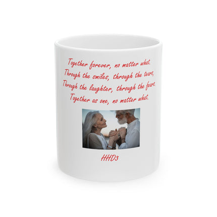 Anniversary Photo Ceramic Mug — "Together forever, no matter what" Keepsake (11oz/15oz)