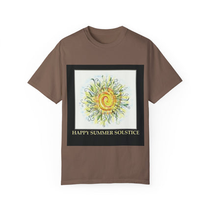 Summer Solstice Tee – Unisex Garment-Dyed Shirt with Sun Design