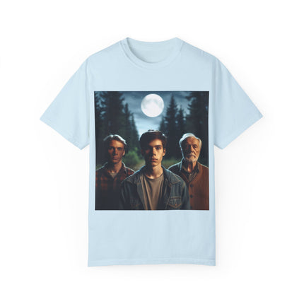 Retro Moonlit Night T-Shirt - Unisex Garment-Dyed Tee for Nature Lovers