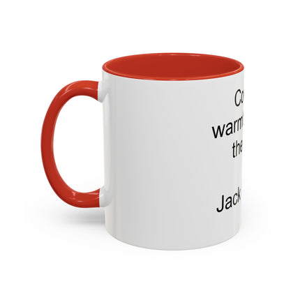 Jack London Quote Mug — "Cocoa’s warmth defies the cold." Accent Mug