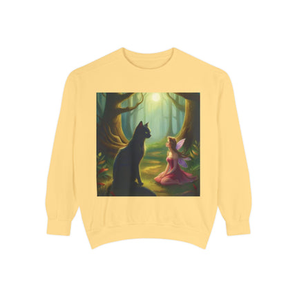 Fairy Princess & Black Cat Forest Sweatshirt