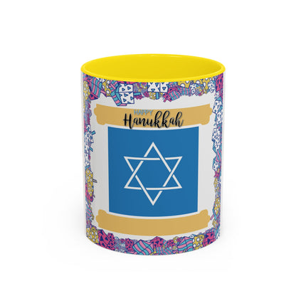 Happy Hanukkah Mug – 11oz Accent Ceramic Cup for Festive Joy