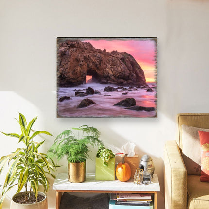 Ocean Sunset Art Wooden Wall Art by Nature Wonders - Nature Wildlife Decor  - 95403B-2