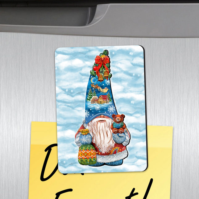 Christmas Gnome Refrigerator Wooden Magnets Set of 3-0