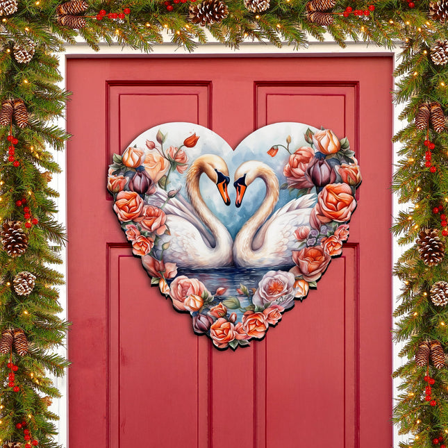 Swans Love Holiday Door Décor by G. Debrekht - Love Kids Family Décor - 8611038H-0