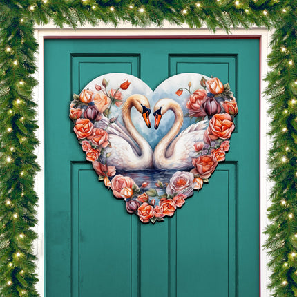 Swans Love Holiday Door Décor by G. Debrekht - Love Kids Family Décor - 8611038H-1