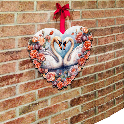 Swans Love Holiday Door Décor by G. Debrekht - Love Kids Family Décor - 8611038H-3
